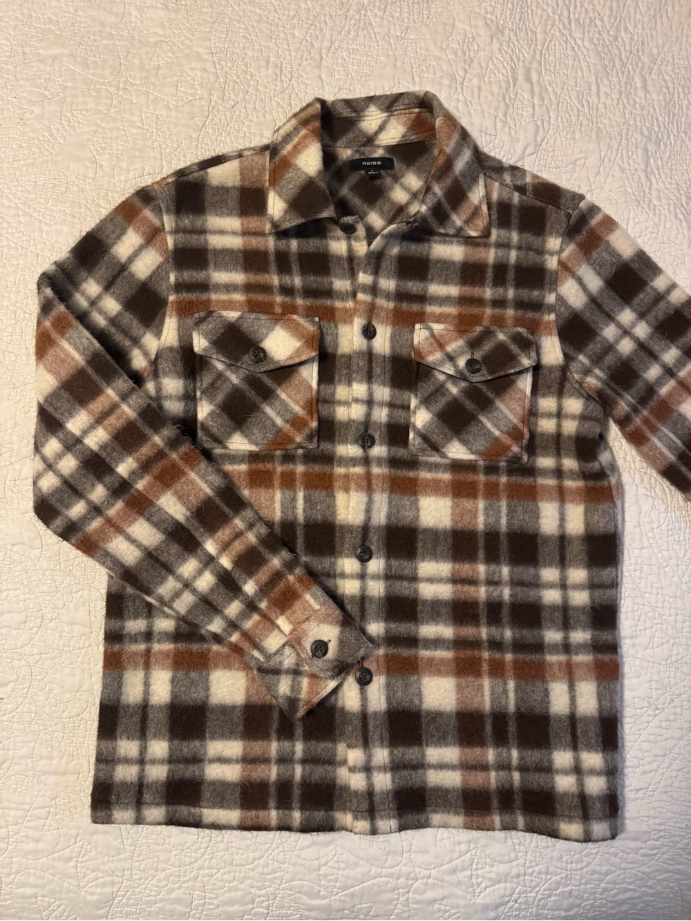 Reiss Wade Patch-Pocket Checked Overshirt